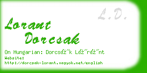 lorant dorcsak business card